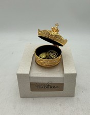 Elegant Gold Crown Wedding Arras with 13 Coins Set With Box (Q3)