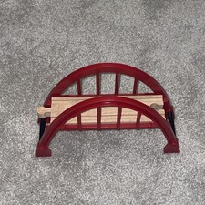 Brio World Red Wooden Train Track Accessory Plastic Arch Bridge Thomas Railway