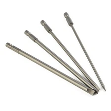 Screwdriver Bit Slotted Tip 150mm Long 4pcs 6.25mm / 1/4 Inch Electric