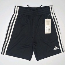 Adidas AH5547 Boys' Small 8 Classic 3-Stripe Shorts, Black