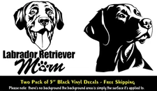 Lab Labrador 2 Black Vinyl Decal Car Truck Window Laptop Notebook Tumbler Tablet