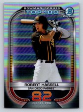 2021 Bowman Chrome Scouts Top 100 Refractors #BTP82 Robert Hassell (ref 194175)