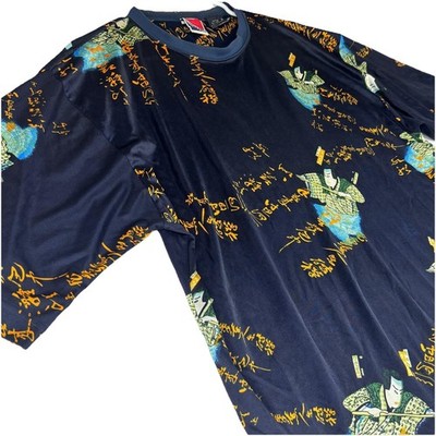 Vintage Japanese Script Graphic Shirt XXL Samurai Anime Y2K