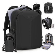 RAINSMORE Camera Backpack Hard Shell for DSLR/SLR Waterproof Camera Bag with ...