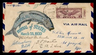 DR WHO 1930 FESTIVAL OF STATES PILOT SIGNED AIRMAIL ST PETERSBURG FL R72691