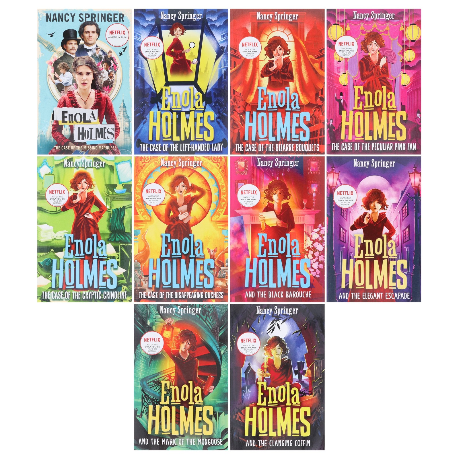 Bonnier Books Ltd Girls Pink/Black/Dark Enola Holmes Mysteries Series By Nancy Springer 10 Books Collection Set - Ages 9+ - Paperback - Image 3
