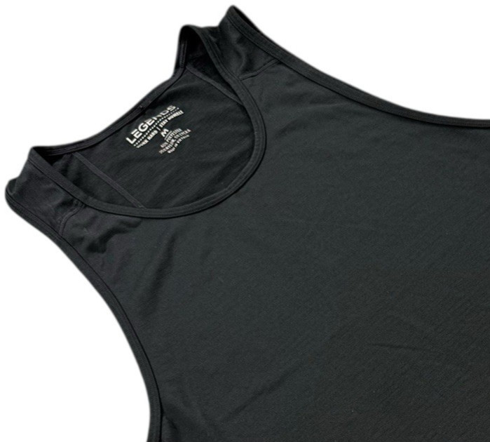 Legends Mens Enzo Tank Top Curved Hem Black Size M Stretch