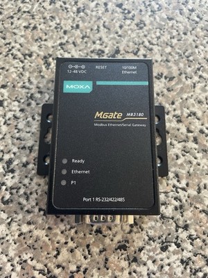 Moxa Mgata MB3180 Mobus Ethernet Serial Gateway 1port Standard Industrial Modbus