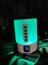 Alarm Clock Bluetooth Speaker, Night Light White Noise Machine Touch Bedside ...