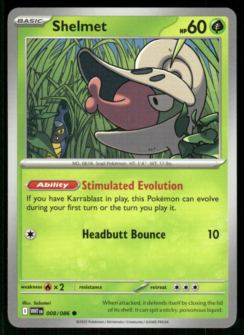 2025 Scarlet & Violet Series - White Flare Shelmet Common #8