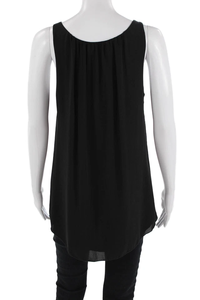 Camiseta sin mangas Veronica M para mujer negra básica con cuello en V rayón talla S Foto 3 de 4