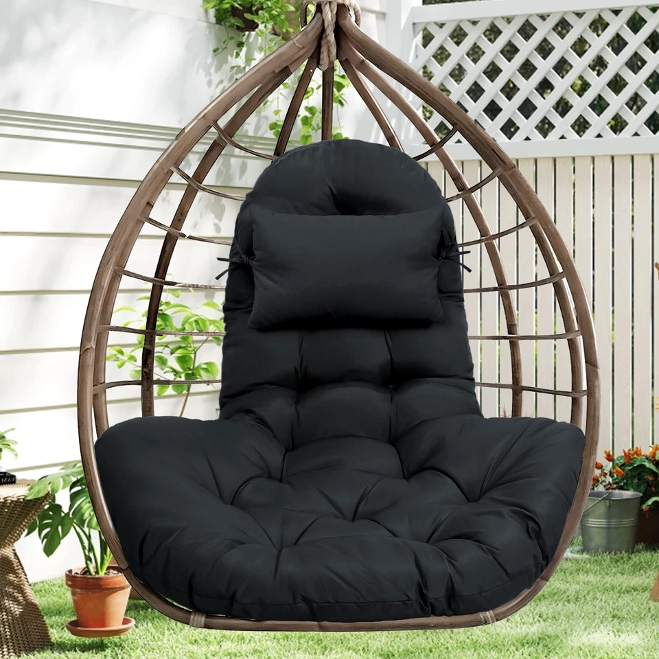 Thicken Egg Chair Cushion w/ Pillow Waterproof Hammock Swing Pad Outdoor&Indoor - Image 2 of 4