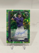 2025 Topps Chrome Update Aaron Schunk Rookie Green/Yellow Lava Lamp Auto /125