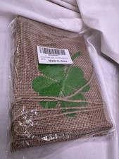NEW 2 Pack St Patrick's Day Decorations Lucky Shamrocks Burlap Banners