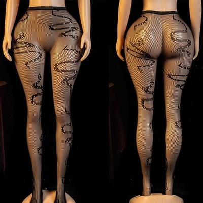 Women Stockings Fishnet Pantyhose Snake Tights Sexy Underwear 205981