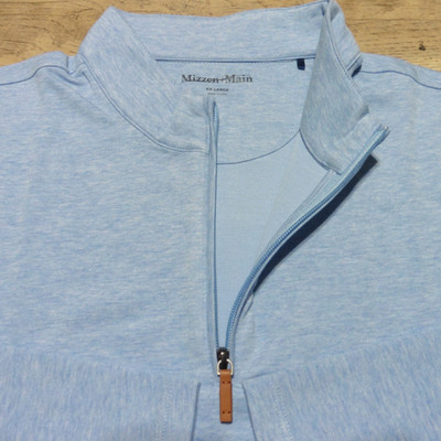 MIZZEN + MAIN Mens 2XL XXL PULLOVER KPI QUARTER ZIP CORNFLOWER PERFORMANCE 1/4