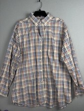 Daniel Cremieux Shirt Mens XL Plaid Non Iron Signature Collection Dress Button U