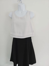 The Limited Black & White Dress Size 2 Side Zipper  Sleeveless Scoop Neck A-line