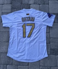 Los Angeles Dodgers 17 Shohei Ohtani Gold Collection Jersey Large
