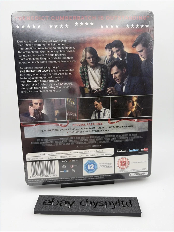 The Imitation Game Zavvi Exclusive Blu-ray Steelbook New & Sealed Rare OOP - Image 2 of 4
