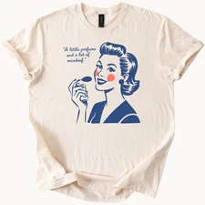 Perfume Mischief Graphic T Shirt Cartoon Lady Fun Retro Gift Shirt Tee