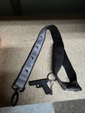 Glock Perfection Lanyard Strap Black Grey Pistol Logo Badge Holder W/Keychain