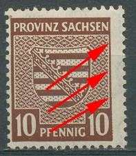 SBZ province of Saxony 1945 provincial coat of arms with plate error 78 XA III mint