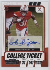 2021 Panini Contenders Draft Picks College Ticket Shane Simpson #322 Auto 4g8