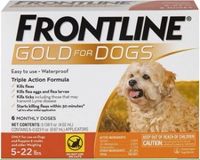 Frontline Plus Gold Dogs 5-22 lbs 100 Genuine US EPA Approve 6 doses