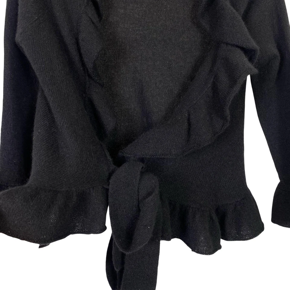 Cárdigan Suéter De Colección Juicy Couture Para Mujer Mediano Negro 100% Cachemira Y2K Lazo M Foto 3 de 4