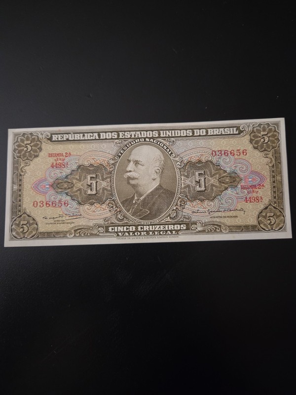 Brazil 5 Cruzeiros 1964 UNC bank note  