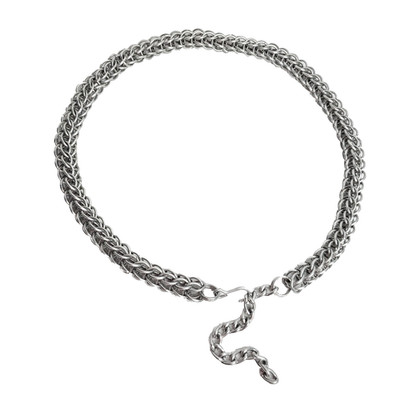Chainmail Belt Necklace Sivertone Aluminum Goth Medieval Renaissance Festival