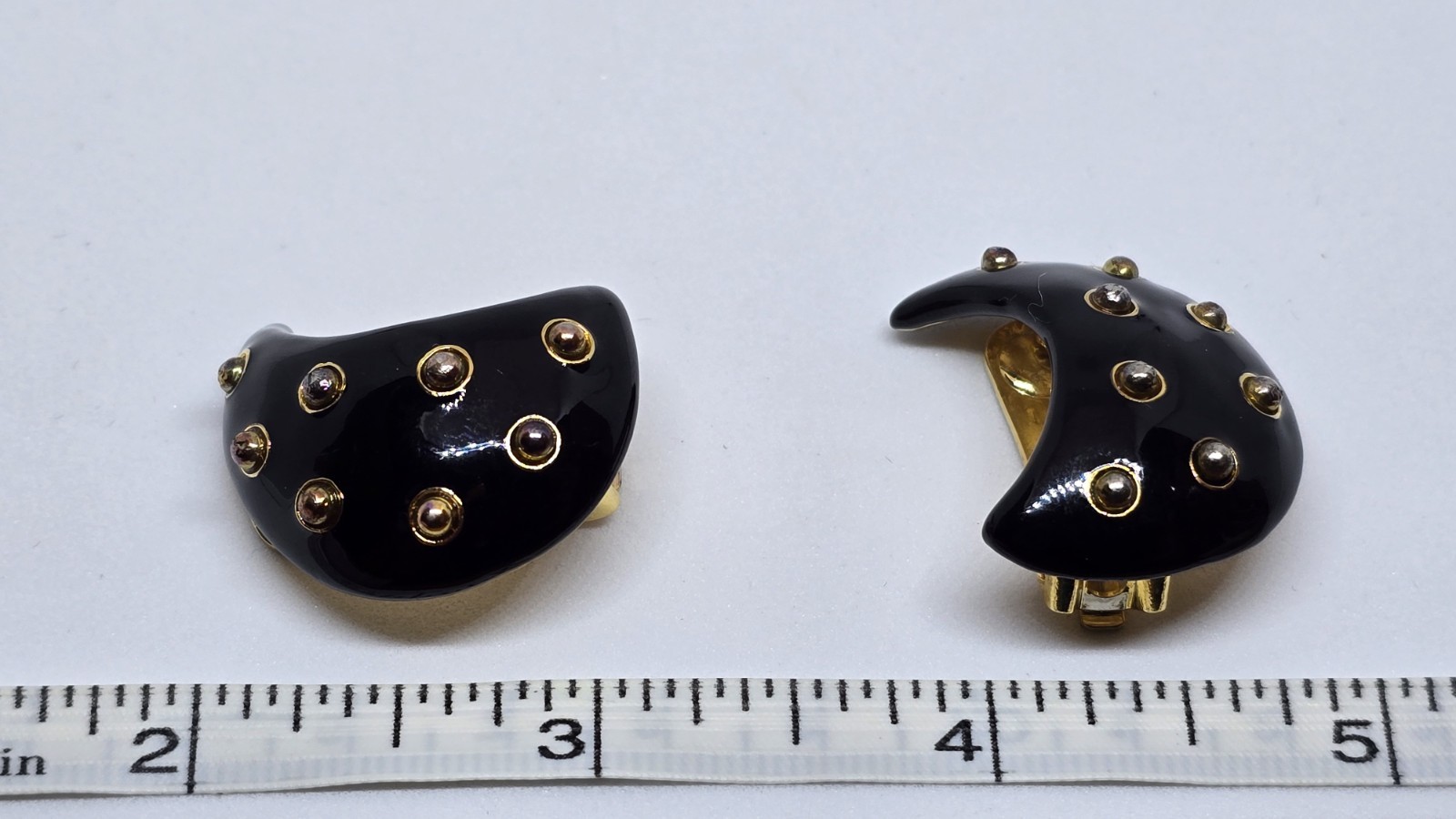 Vintage KJL Kenneth Jay Lane Black Enamel Gold To… - image 6