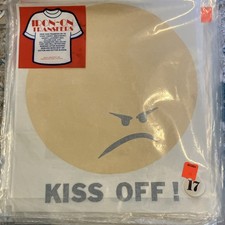 Plancha vintage Werby Industries '¡KISS OFF!' Emoji enojado nuevo stock antiguo
