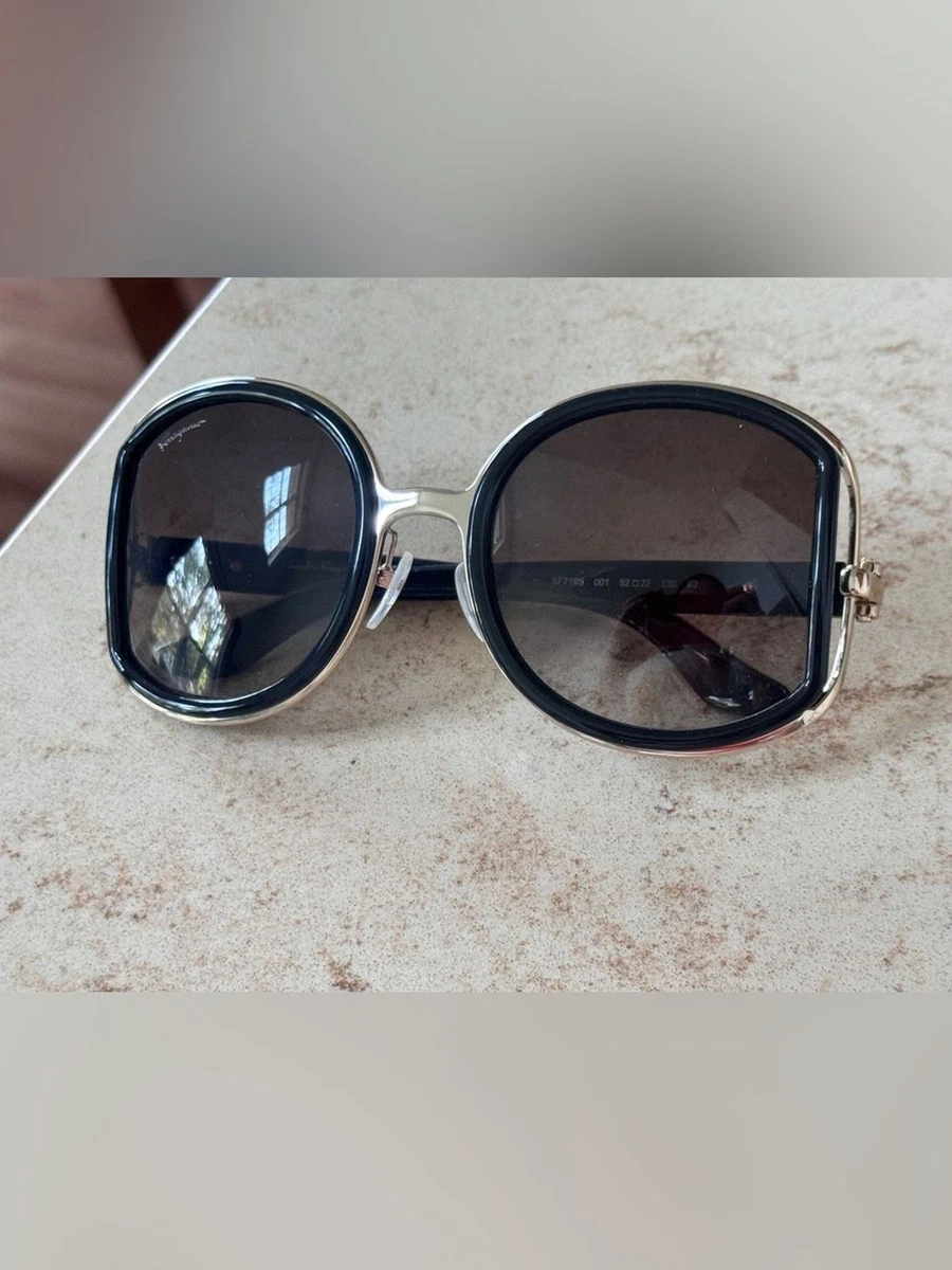 Salvatore Ferragamo Black Round Sunglasses for Women for sale | eBay