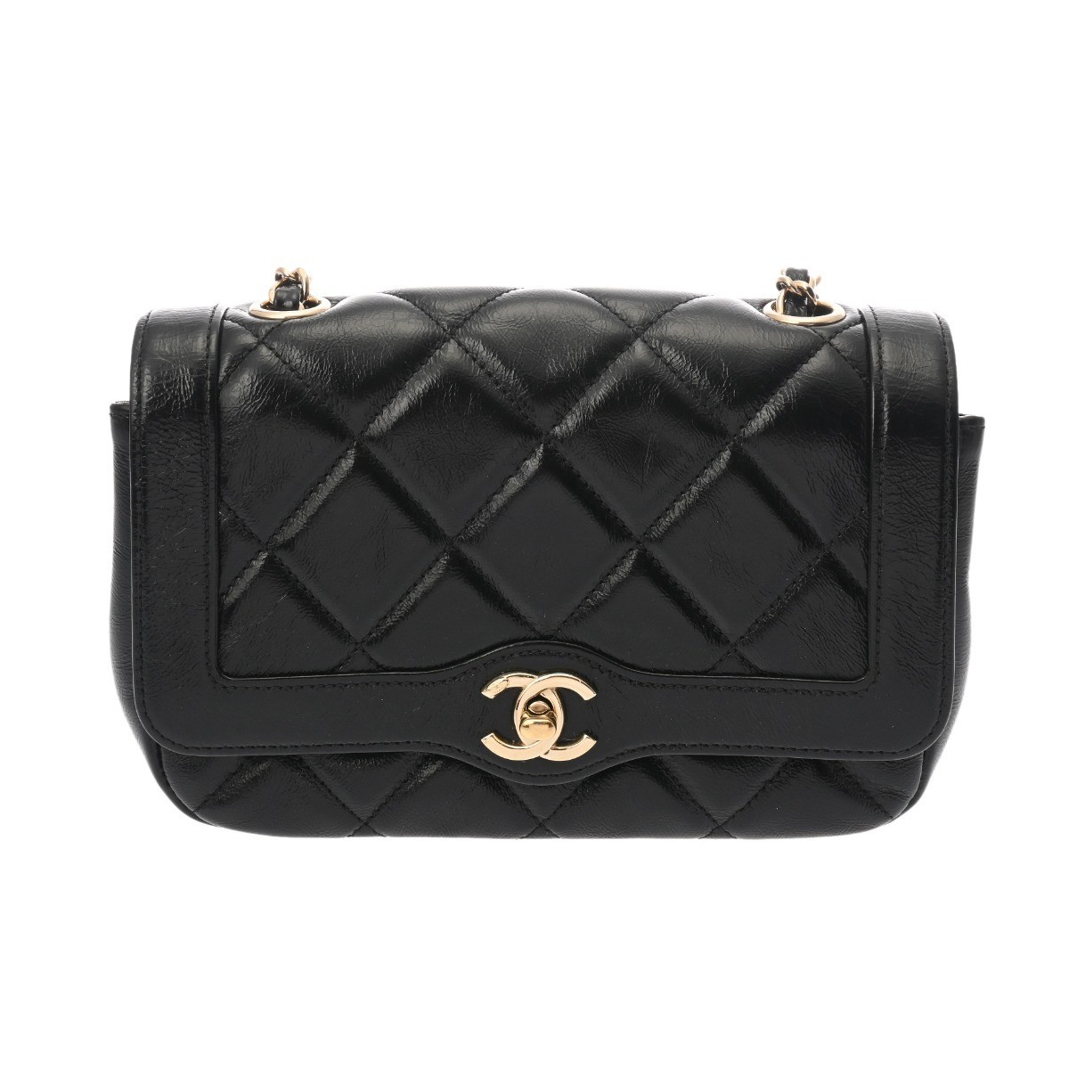 CHANEL Matelasse Quilted Chain Shoulder Bag in Shiny Calfskin A198110