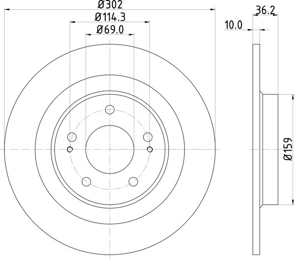 2x Mintex Rear 302mm Solid Brake Discs Fits Peugeot 4008 Mitsubishi Asx Delica - Image 2