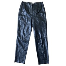 Apostrophe Y2K Leather Pants Womens 12 Black Solid Moto Goth Mobwife Western