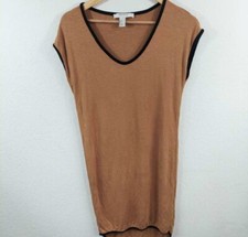 Forever 21 T Shirt Dress Brown Stretch Scoop Neck Cap Sleeve Pullover S