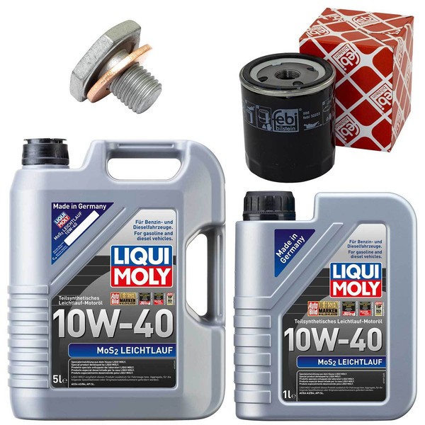MotoröL Filter Set MOS2 10W-40 Liqui Moly 6 Liter + Schraube FüR Peugeot Expert-image
