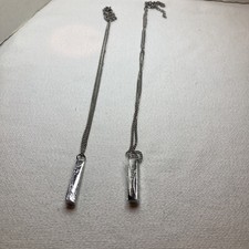 Lot of 2 New Silvertone Chain Urn For Ashes Holder Memorial Necklace