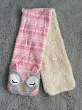 Sciarpa bambina taglia unica rosa mix con motivo gufo pile senza marchio