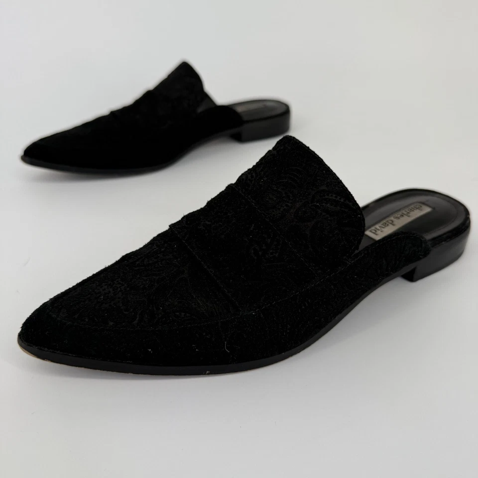 Vtg Charles David Mule Slides Size 8.5 Retro Suede Paisley 90s Regency Victorian - Image 2 of 4