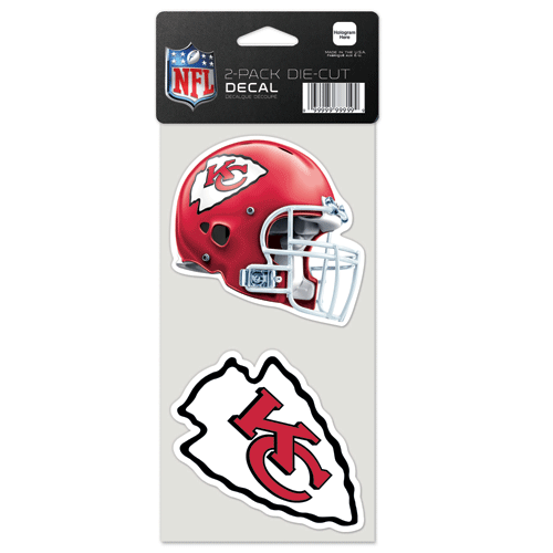 NFL KANSAS CITY CHIEFS DECAL 2 PACK DIE SET HELMET AND LOGO NEW - Picture 1 of 6