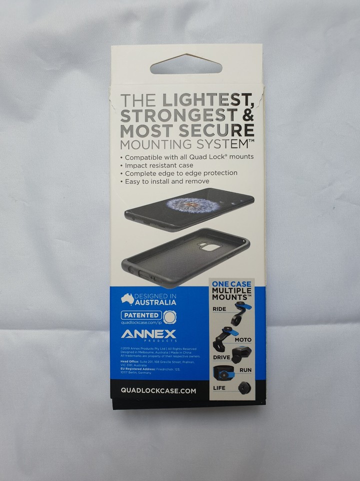 Quad Lock Samsung Galaxy S9 Case Phone Holder Mount Bicycle Car