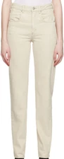Isabel Marant Nadeloisa High Rise Straight Leg Denim-Ivory Size FR36 US 2 28x34