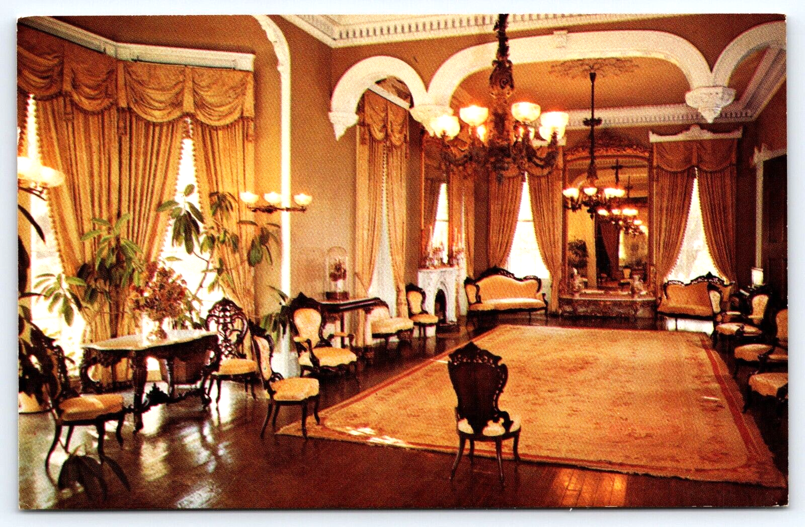 VINTAGE OLD ANTIQUE POSTCARD STANTON HALL HOUSE PARLOR ROOM NATCHEZ MISSISSIPPI