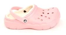 Crocs Pink Dasher Faux Fur Lined Clog Roomy Fit Clogs Youth Girl's Size J2