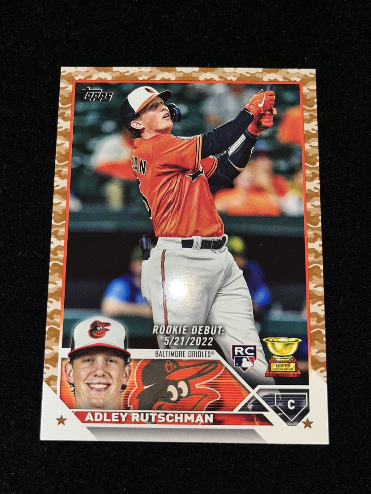 ADLEY RUTSCHMAN 2023 Topps Update #US180 Memorial Day Camo Rookie Debut RC #/25