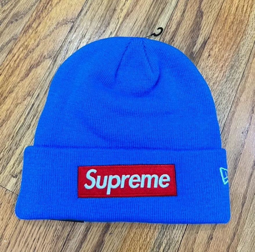 Bonnet bleu/rouge FW22 logo boîte suprême FW22 NEUF DANS SON SAC